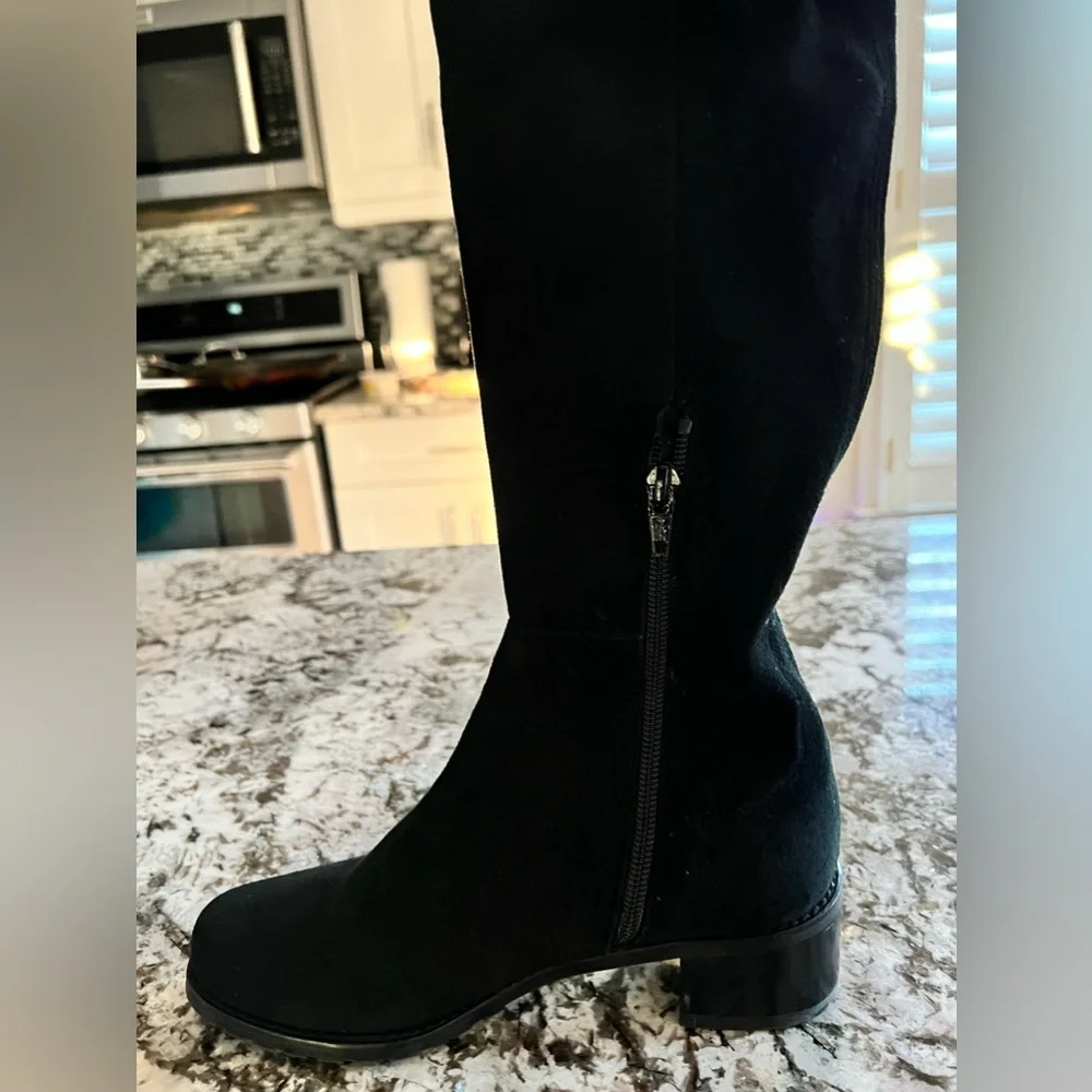 NEW! Stuart Weitzman suede black knee high boots - Picture 4 of 9